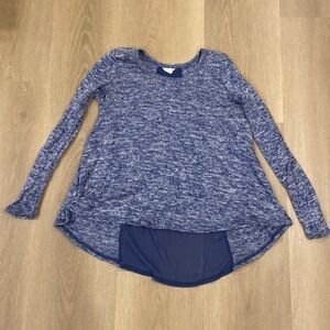 Aeropostale Womens Pullover High-Low Sweater Size M Blue Sheer Back